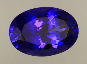 6.08 Carat Oval Tanzanite with Blue Violet Exceptional Plus Color