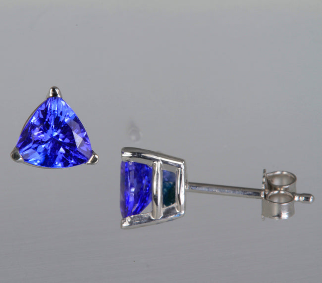 Tanzanite Trilliant Earrings 1.83 Carats
