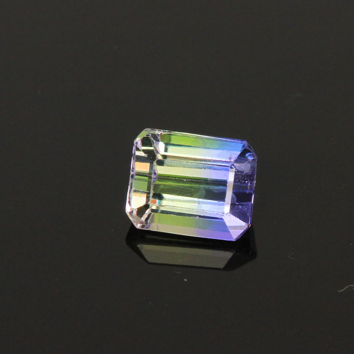 Natural Unheated Bi-Color Emerald Cut  Tanzanite Gemstone 1.28 Carats