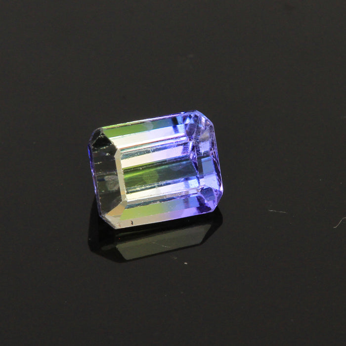 Natural Unheated Bi-Color Emerald Cut  Tanzanite Gemstone 1.28 Carats