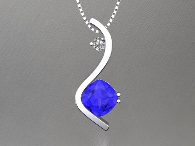 Hold for Sue: Blue Violet Square Cushion Tanzanite Gemstone 4.07 Carats