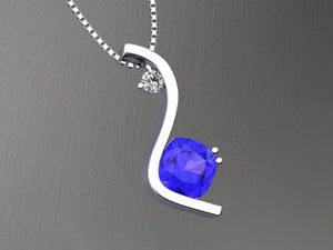 Hold for Sue: Blue Violet Square Cushion Tanzanite Gemstone 4.07 Carats