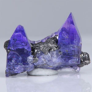 Double terminations tanzanite purple mineral specimen
