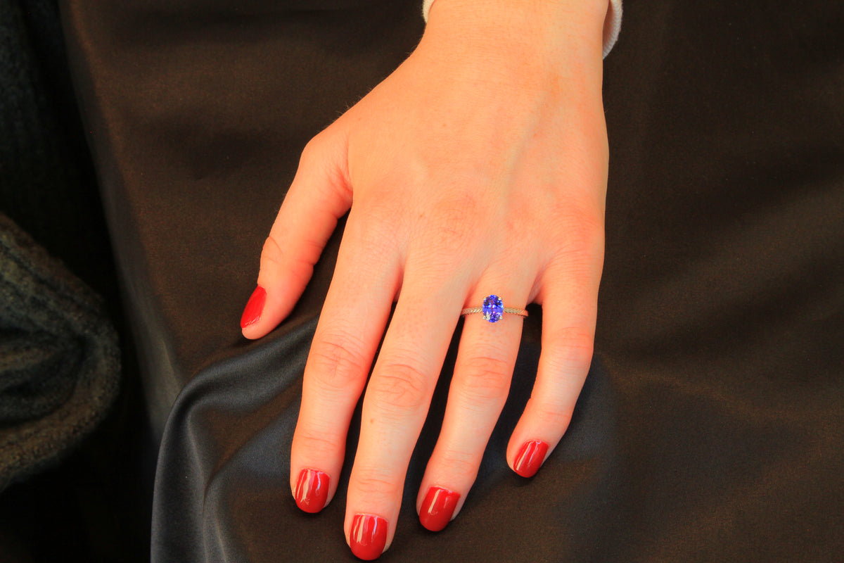 14K Rose Gold Oval Tanzanite Ring .85 Carats