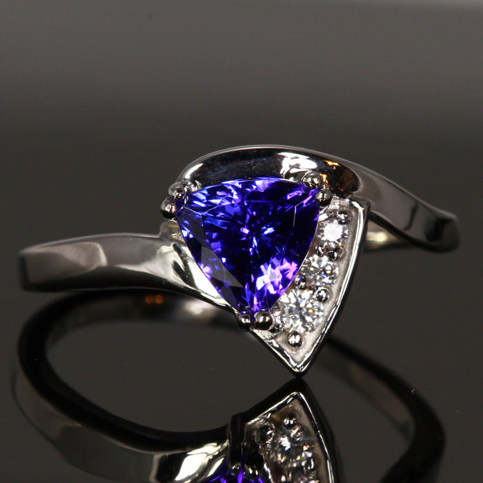 14K White Gold Tanzanite and Diamond Ring by Christopher Michael 1.93 Carats
