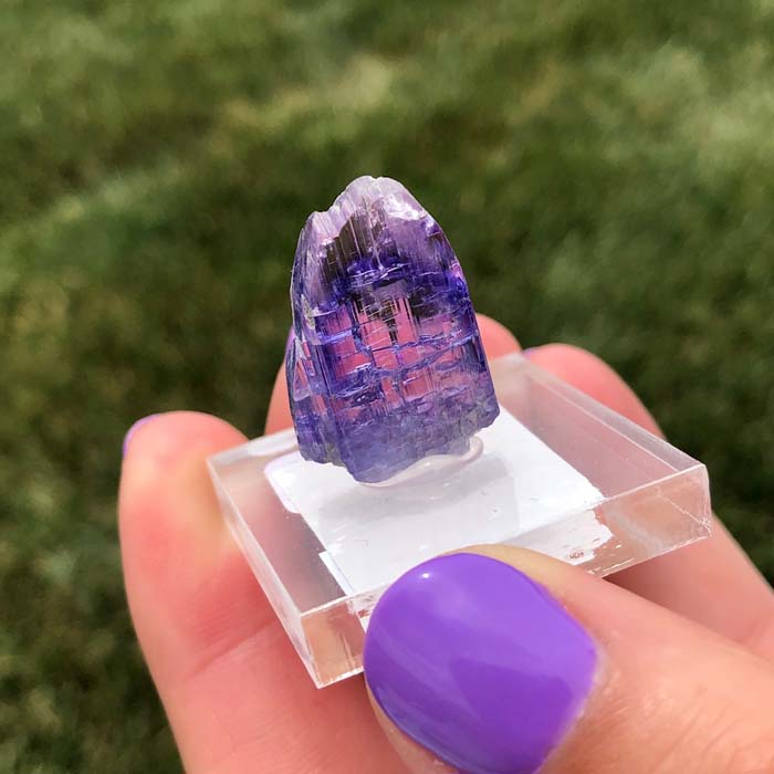 Natural Pink Purple Raw Tanzanite Crystal Specimen