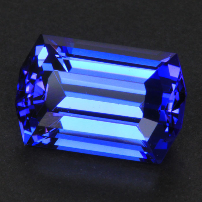 Violet Blue Emerald Cut Tanzanite Gemstone 2.25 Carats