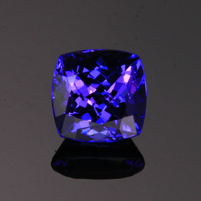 ON HOLD CH Blue Violet Square Cushion Tanzanite Gemstone 2.61 Carats