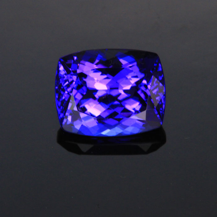 antique cushion blue violet tanzanite gemstone