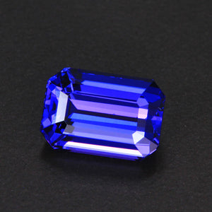 Violet Blue Emerald Cut Tanzanite Gemstone 3.95 Carats