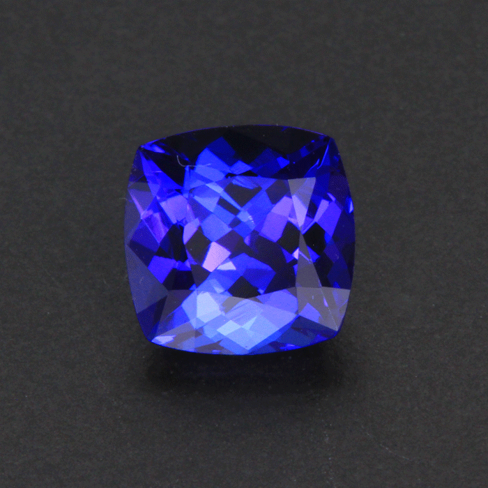Violet Blue Square Cushion Tanzanite Gemstone 2.58 Carats