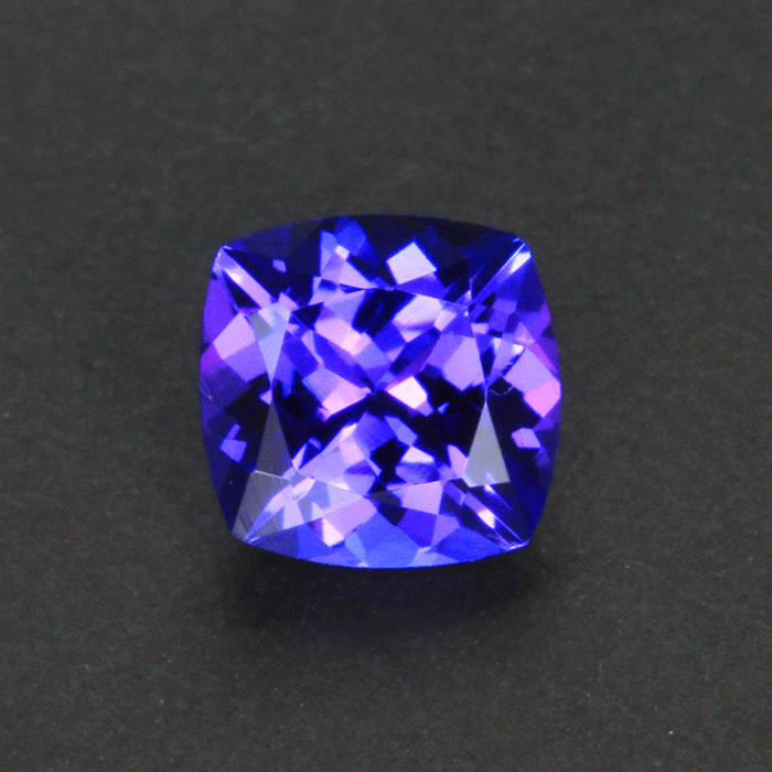 Blue Violet Square Cushion Tanzanite Gemstone 1.08 Carats