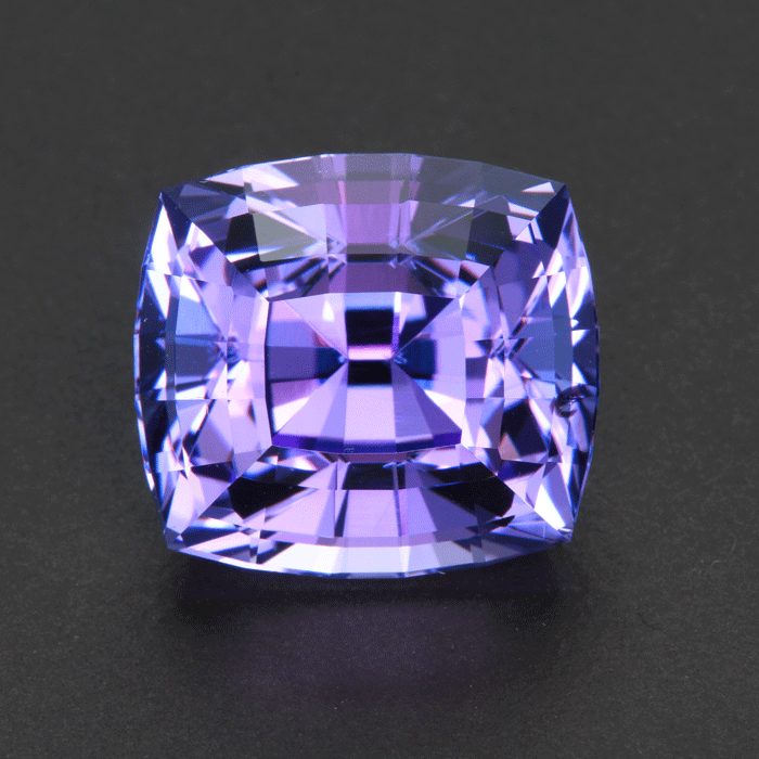Blue Violet Stepped Square Cushion Tanzanite Gemstone 20.10 Carats