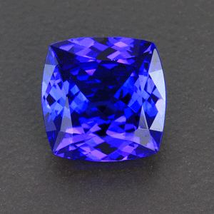 Violet Blue Square Cushion Tanzanite Gemstone 4.45 Carats