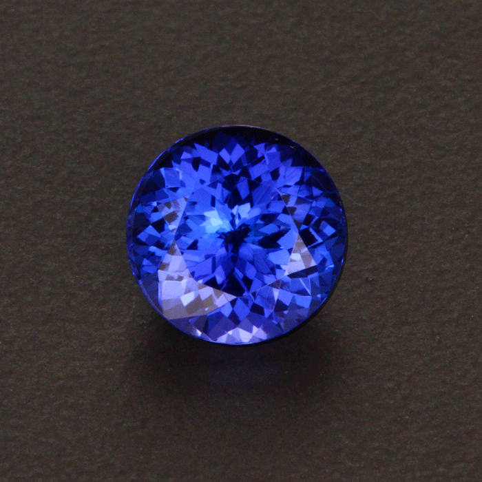 Violet Blue Round Brilliant Cut Tanzanite Gemstone 2.94 Carats
