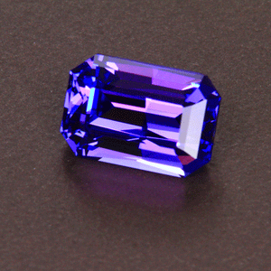Blue Violet Square Cushion Tanzanite Gemstone 4.74 Carats