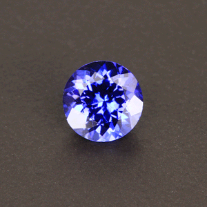 Violet Blue Intense Round Brilliant Tanzanite Gemstone .94 Carats