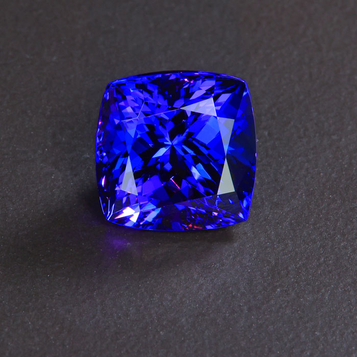 Violet Blue Square Cushion Tanzanite Gemstone
