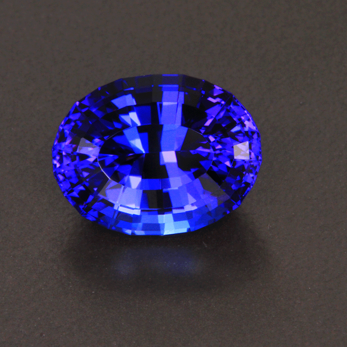 Violet Blue Stepped Oval Tanzanite Gemstone