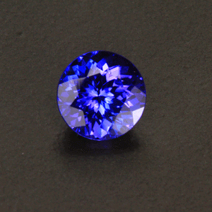 Violet Blue Round Brilliant Tanzanite Gemstone 1.36 Carats