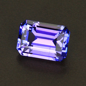 Blue Violet Emerald Cut Tanzanite Gemstone 3.46 Carats