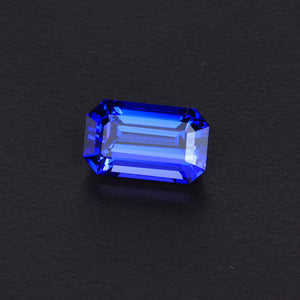 Violet Blue Emerald Cut Tanzanite Gemstone 3.01 Carats