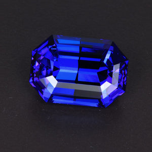 Violet Blue Emerald Cut Tanzanite Gemstone 14.77 Carats