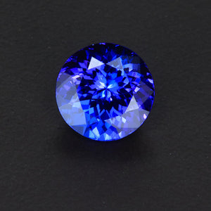 Violet Blue Round Brilliant Cut Tanzanite Gemstone 3.35 Carats