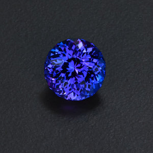 Violet Blue Round Portuguese Brilliant Tanzanite Gemstone 4.85 Carats