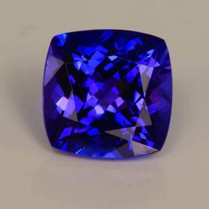 Blue Violet Square Cushion Tanzanite Gemstone 3.43cts