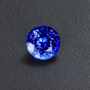 Violet Blue Round Brilliant Tanzanite Gemstone 1.96 Carats