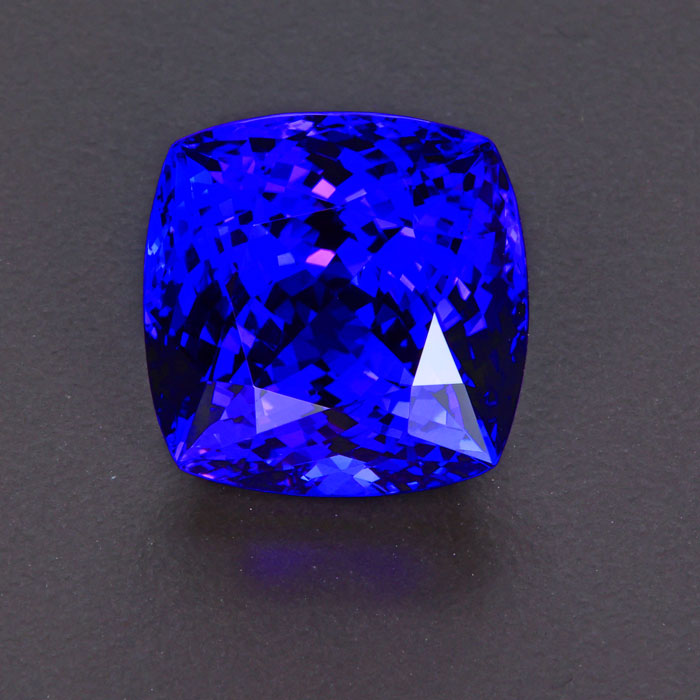 Violet Blue Square Cushion Tanzanite Gemstone 