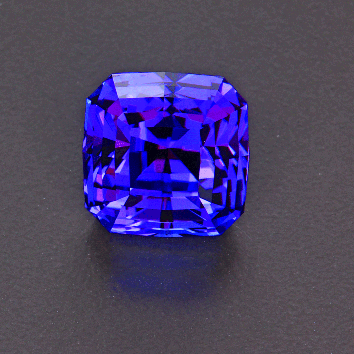 HOLD FOR YK) Blue Violet Square Stepped Cushion Tanzanite Gemstone