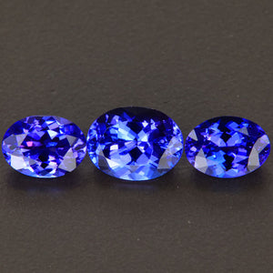 Blue Violet Trio of Tanzanite