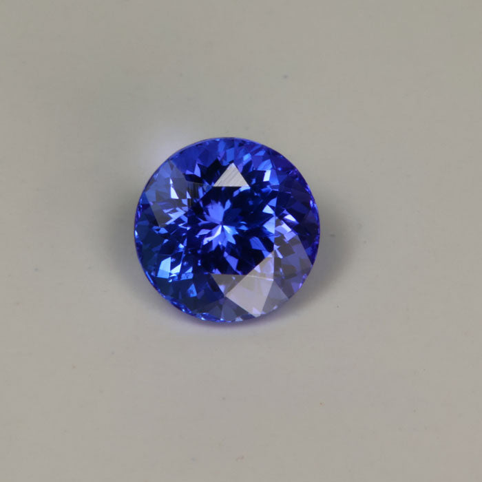 Violet Blue Round Brilliant Tanzanite Gemstone 1.72cts