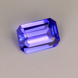 Blue Violet Emerald Cut Tanzanite Gemstone 1.47cts