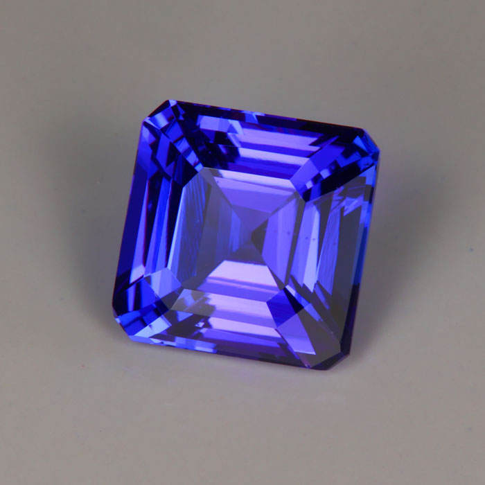 Blue Violet Asscher Cut Tanzanite Gemstone 5.18cts