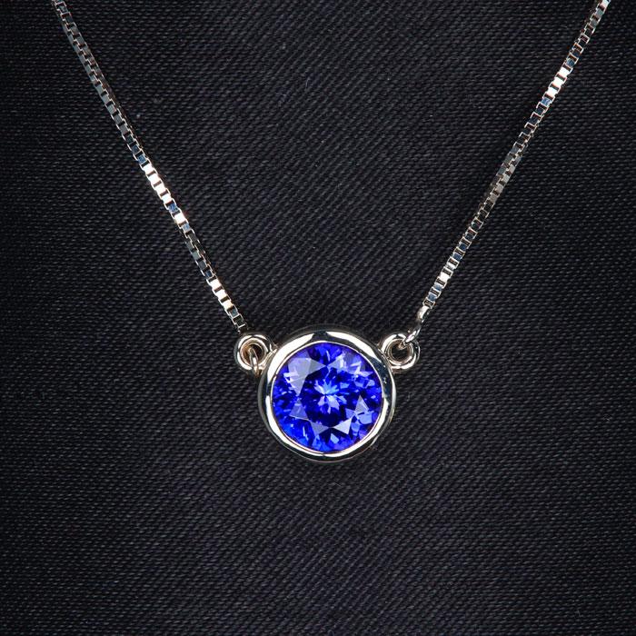 For Aleks:  Blue Violet Round Brilliant Cut Tanzanite Gemstone 2.17 Carats
