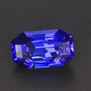 Violet Blue Emerald Cut Tanzanite Gemstone 5.74 Carats