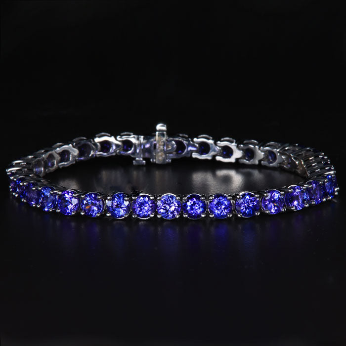 Tanzanite tennis bracelet white gold Clearance