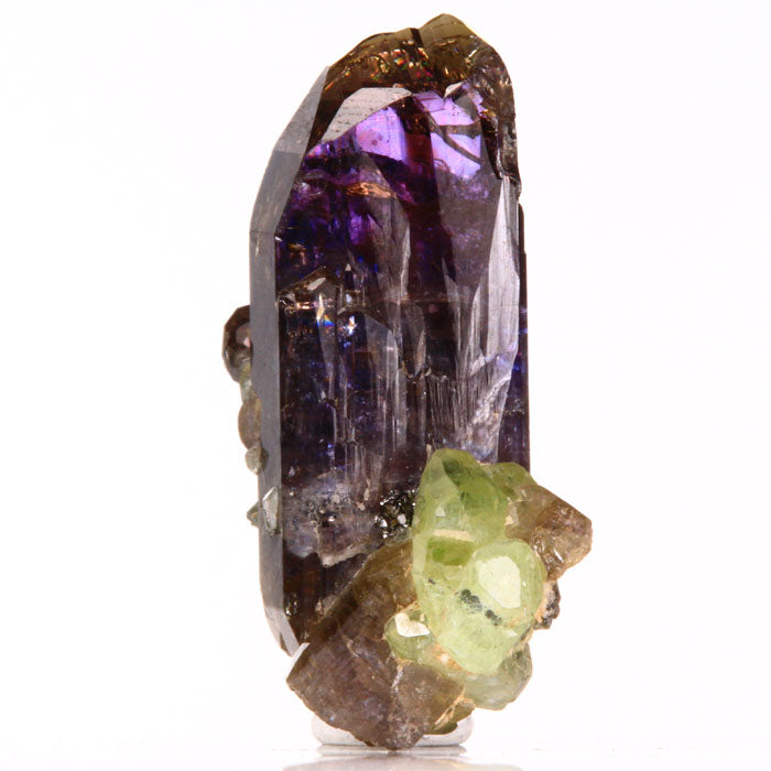 Unheated Tanzanite with Diopside cluster on matrix