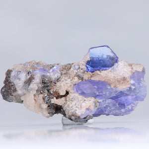 Tanzanite Crystal On Matrix Host Rock Purple  Blue