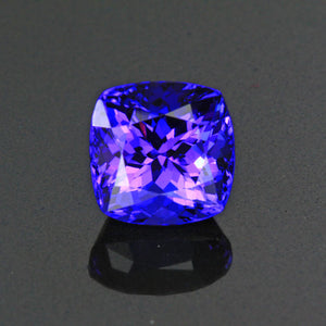 Blue Violet Exceptional Square Cushion Tanzanite Gemstone 3.24 Carats