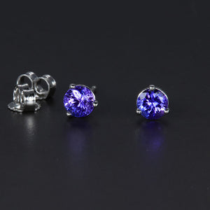 14K White Gold Tanzanite Earrings .64 Carats