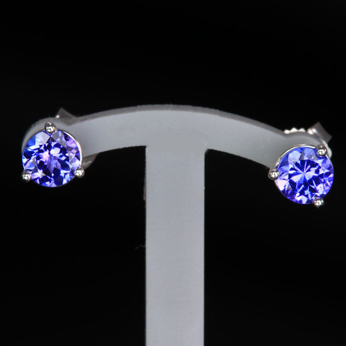 14k White Gold Round Stud Earrings .86 Carats