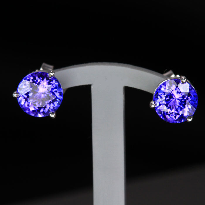 FOR KUNIO ONLY 14K White Gold Round Stud Earrings 2.64 Carats