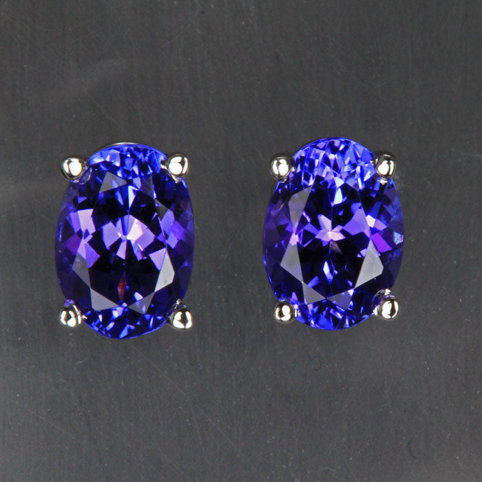  White Gold Tanzanite Stud Earrings