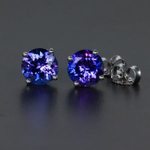 14K White Gold Tanzanite Stud Earrings 2.24 Carats (For Aussie Jim)
