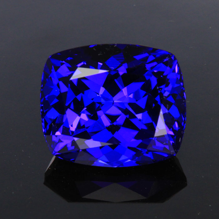 violet blue antique cushion tanzanite gemstone