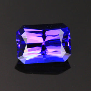Blue Violet Emerald Cut Tanzanite Gemstone 5.22 Carats